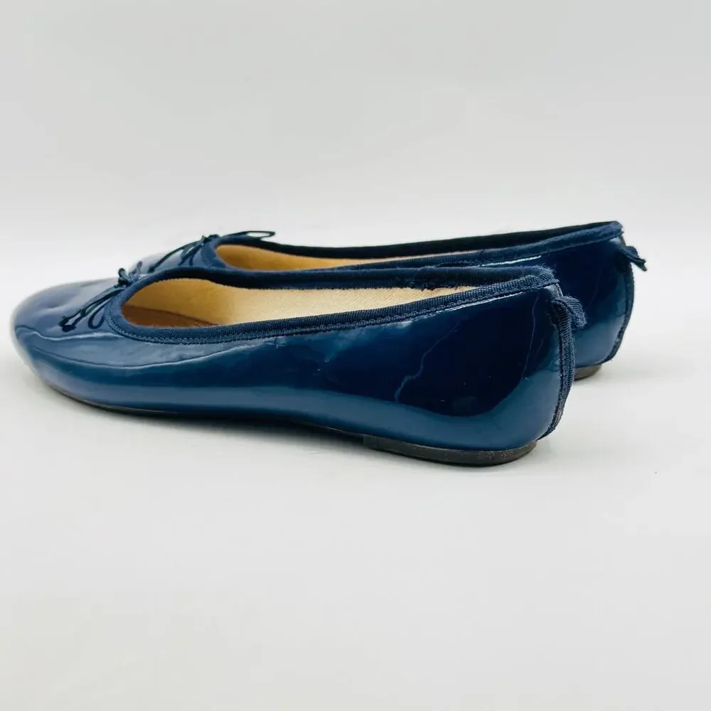 Crewcuts Shoes Girls 5Y Blue Patent Leather Ballet Flats Slip On Casual Dress